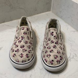 Vans Canvas Slip Ons, light pink Minnie Mouse, toddler size US 9